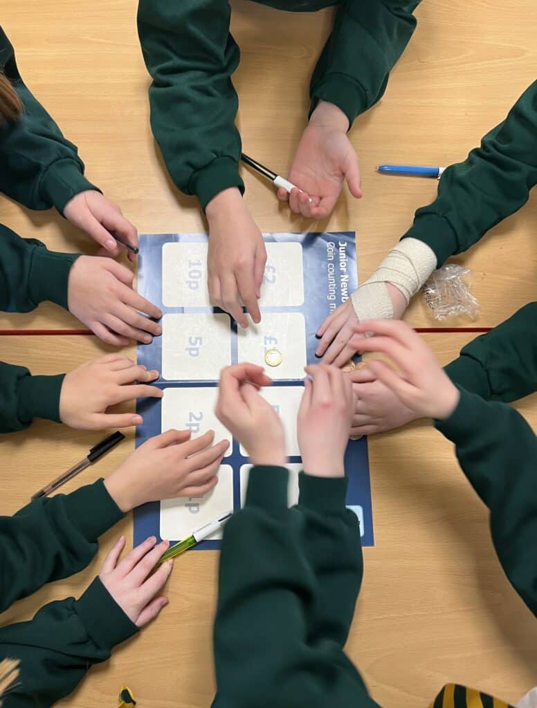 Children learning about saving